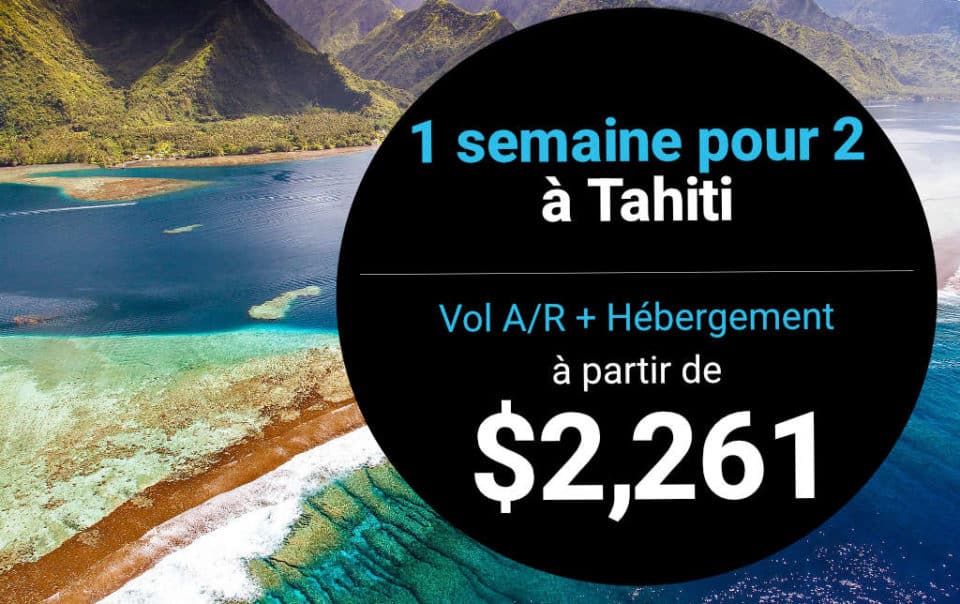 1 semaine pour 2 personnes à Tahiti