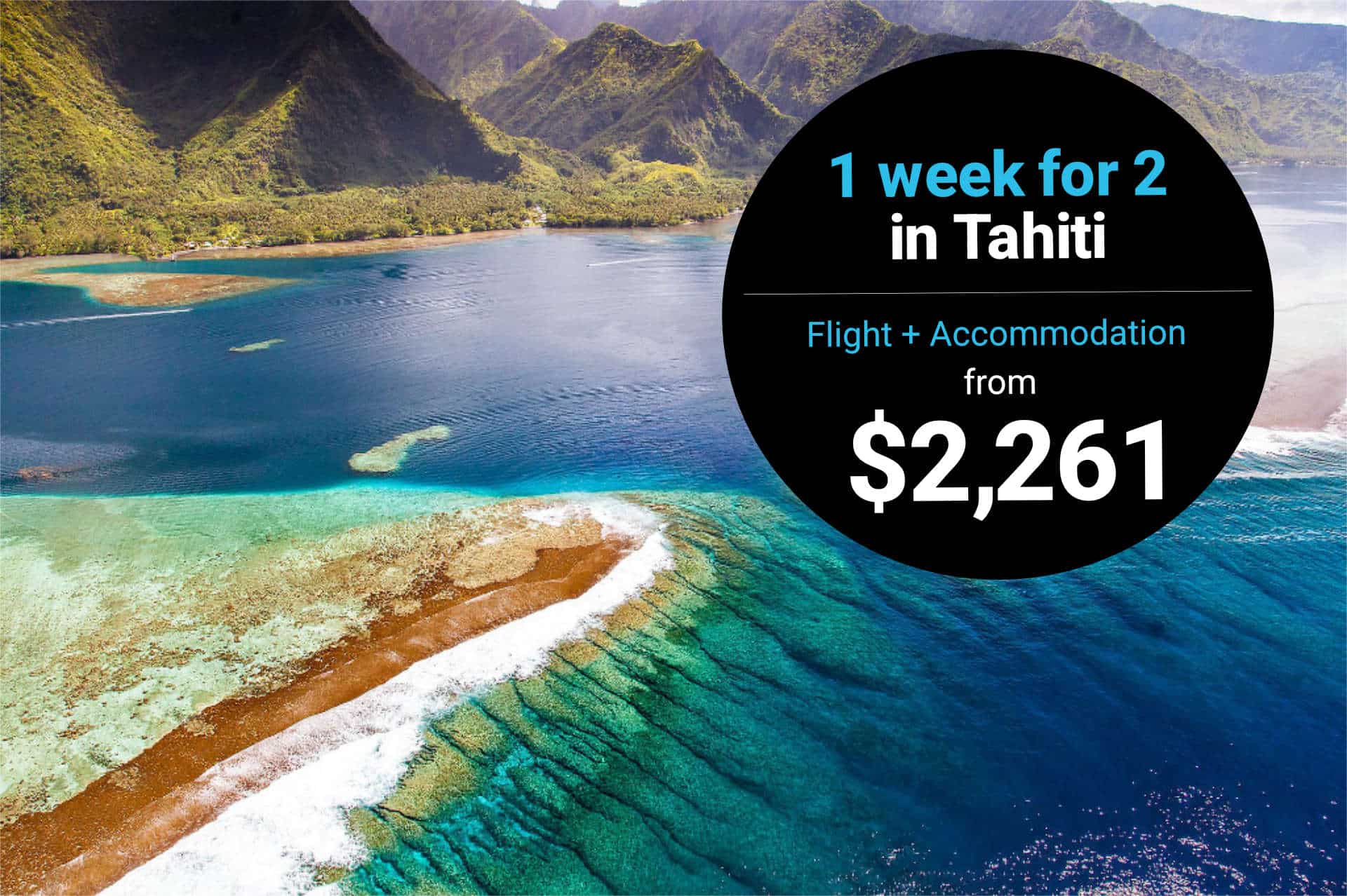 1 week for 2 travelers in Tahiti at low cost
