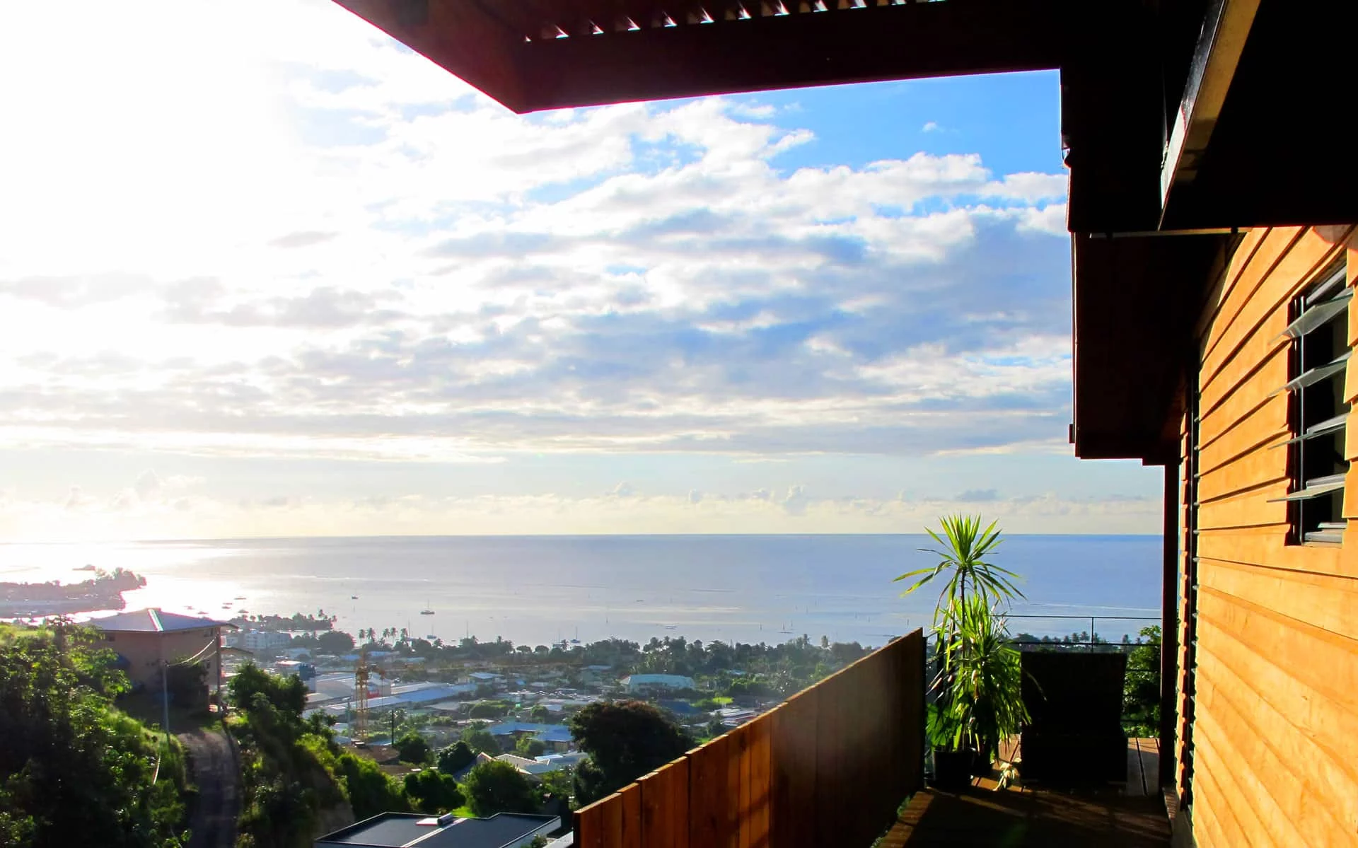 anuhe bungalow ocean view from the terrace