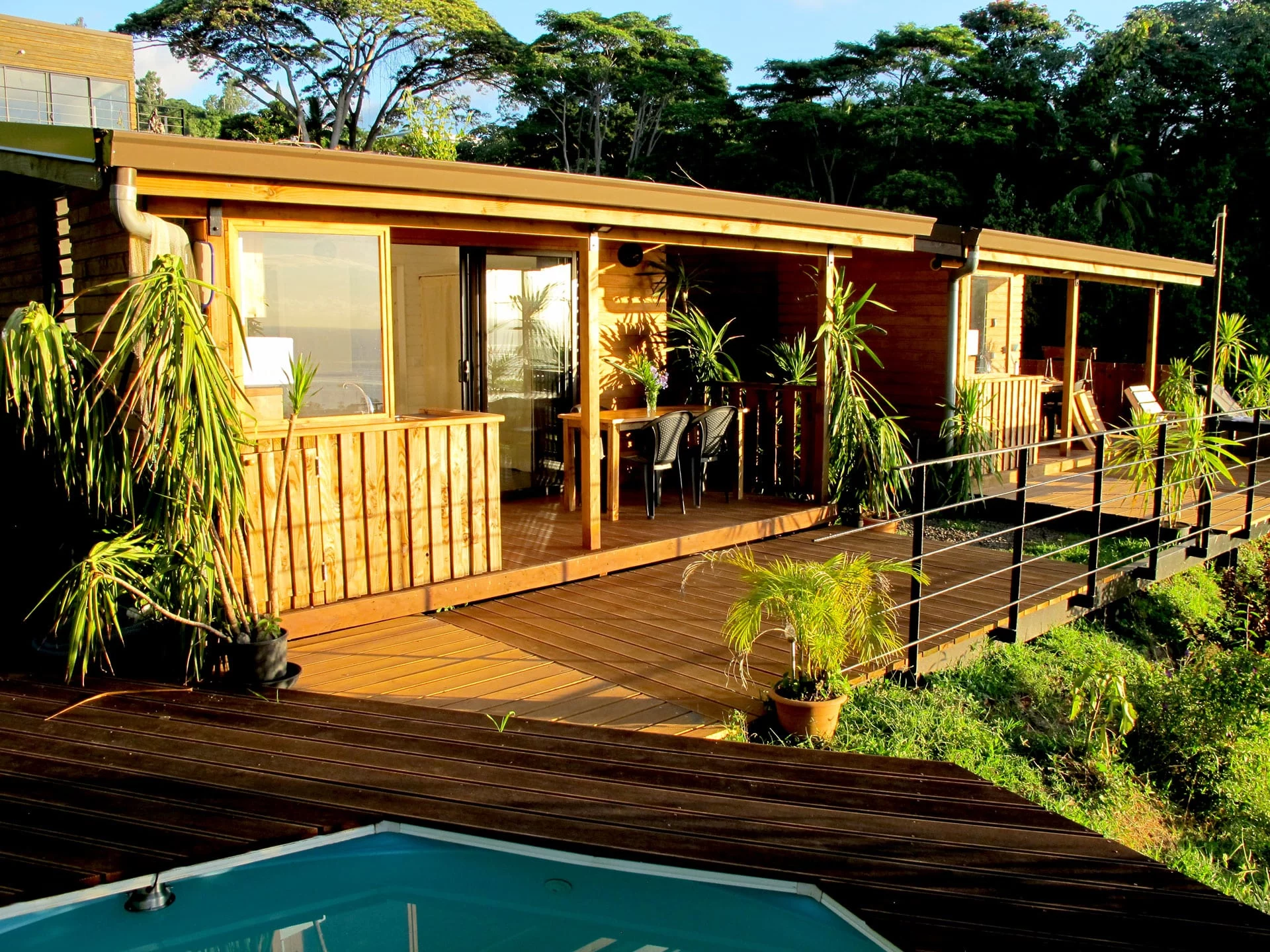kahaia bungalow exterior view of the bungalow from the pool