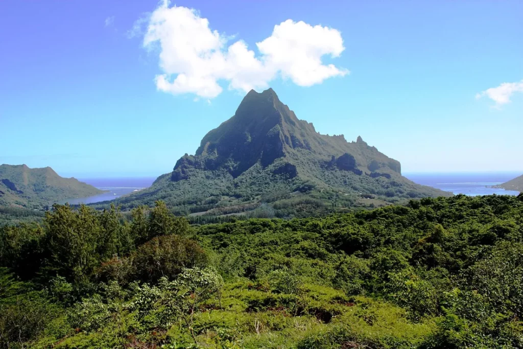 Mount Rotui between Opunohu Bay and Cook Bay, in Moorea
