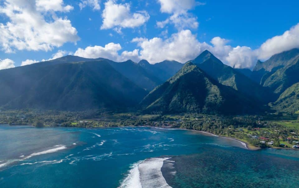 tahiti and its lagoon and mountains