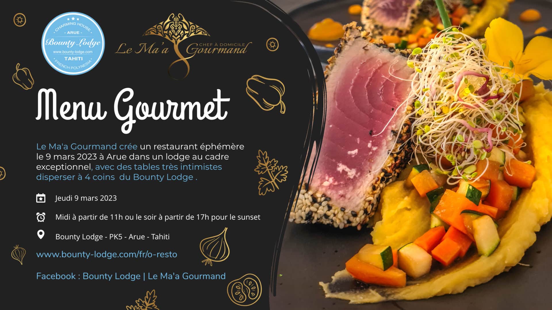 menu gourmet bounty lodge